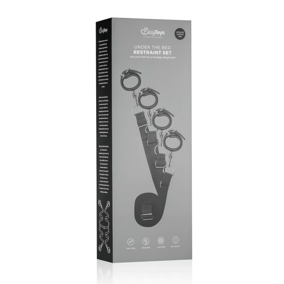 Easytoys - putá k posteli - nastaviteľné manžety - čierne