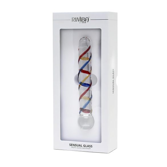 Rimba Rachella - dvojitý sklenený dildo - číry/farebný