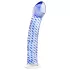Gildo Glass No. 5 - sklenené dildo - špirálový tvar - priehľadné modré