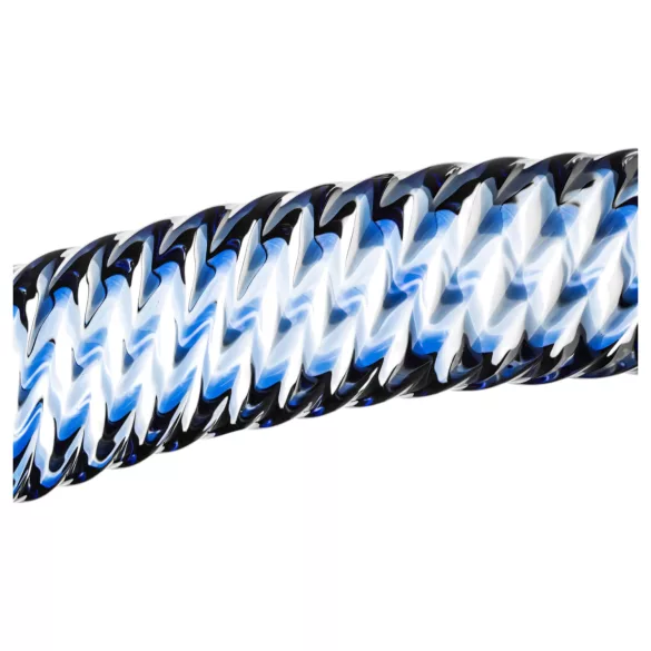 Gildo Glass No. 5 - sklenené dildo - špirálový tvar - priehľadné modré