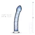 Gildo Glass No. 5 - sklenené dildo - špirálový tvar - priehľadné modré