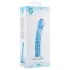 Gildo Glass No. 5 - sklenené dildo - špirálový tvar - priehľadné modré