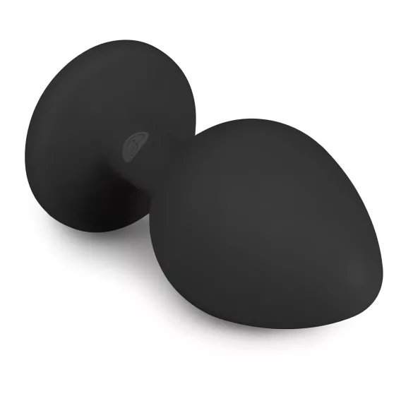 Easytoys - análny kolík s bielym kameňom - stredný - čierny