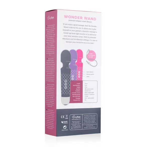 EasyToys - mini masážny vibrátor - nabíjateľný - fialový