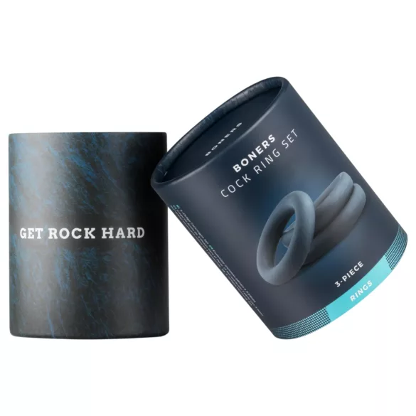 Boners - erekčný krúžok set - 3 ks - sivá