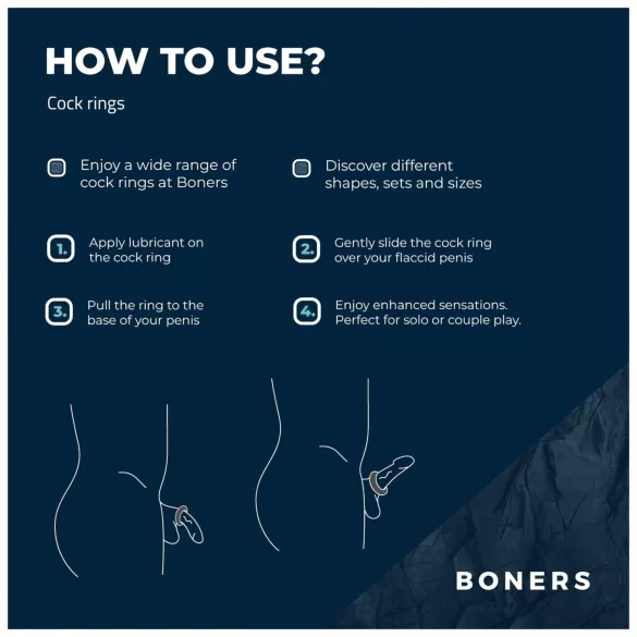 Boners - erekčný krúžok set - 3 ks - sivá