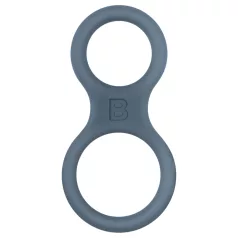 Boners - krúžok na penis a semenníky - silikón - sivý