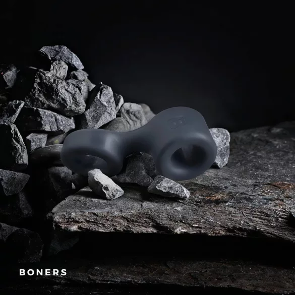 Boners - erekčný krúžok a krúžok na semenníky - silikón sivý