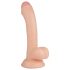 Real Fantasy Vince - dildo s vajcami a predkožkou - 19,5 cm - prírodná farba
