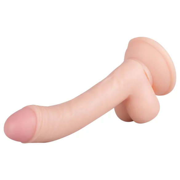 Real Fantasy Vince - dildo s vajcami a predkožkou - 19,5 cm - prírodná farba