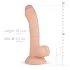 Real Fantasy Vince - dildo s vajcami a predkožkou - 19,5 cm - prírodná farba