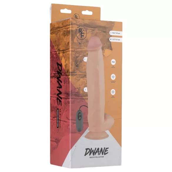 Real Fantasy Dwane - realistický vibrátor na batériu - 31 cm - telová farba