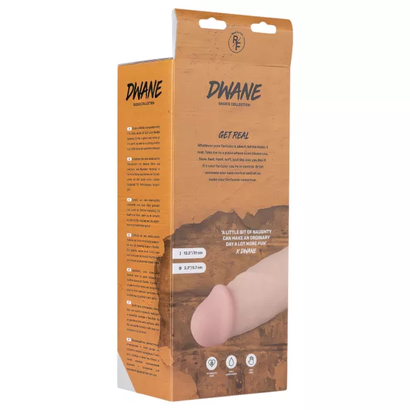 Real Fantasy Dwane - realistický vibrátor na batériu - 31 cm - telová farba
