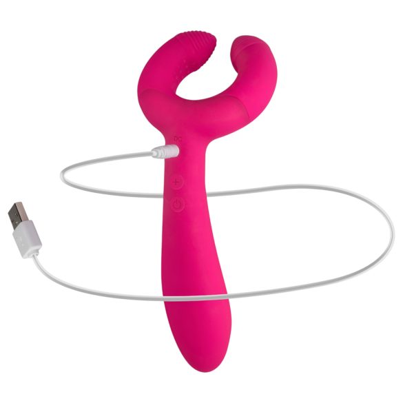 Easytoys Couple - nabíjateľný, vodotesný párový vibrátor (ružový)