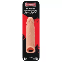   RealStuff - predlžovač penisu - realistický návlek - telová farba 17 cm