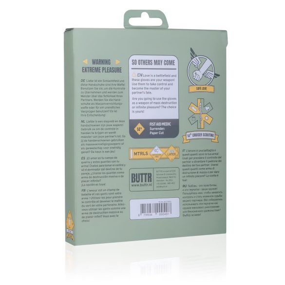 BUTTR Gauntlets - latexové fisting rukavice (čierne)