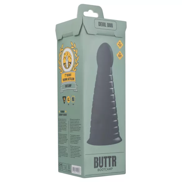 BUTTR Devil Dog - realistický dildó s prísavkou - čierny