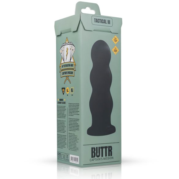 BUTTR Tactical III - prísavkový dildo (čierny)