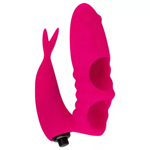 Easytoys - vibračný prstový stimulátor - 2v1 - ružový
