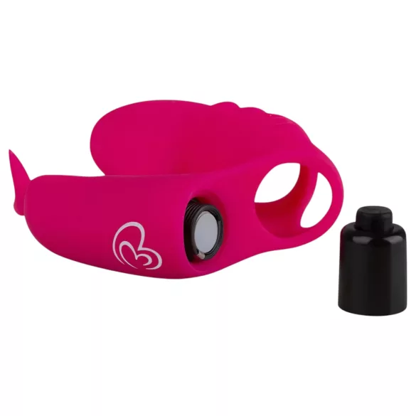 Easytoys - vibračný prstový stimulátor - 2v1 - ružový