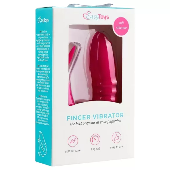Easytoys - vibračný prstový stimulátor - 2v1 - ružový