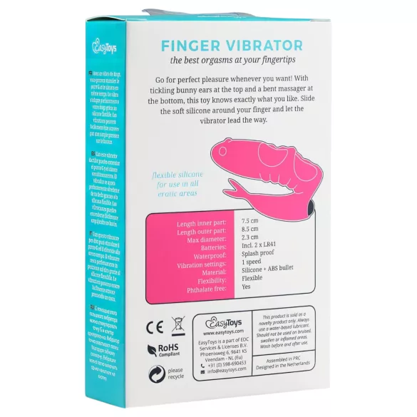 Easytoys - prstový vibrátor 2v1 - čierny