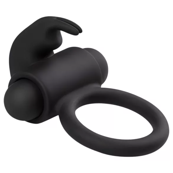 EasyToys - vibračný erekčný krúžok s králikom - čierny