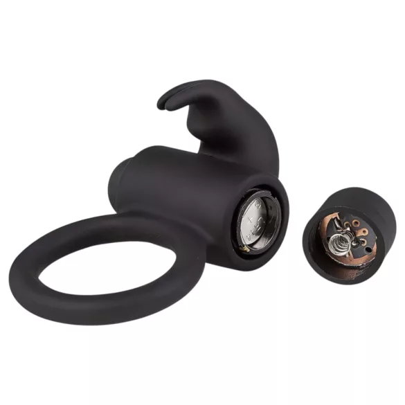 EasyToys - vibračný erekčný krúžok s králikom - čierny