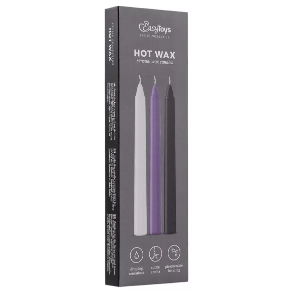 Sensual Hot Wax - BDSM sviečka na telo - sada 3 ks