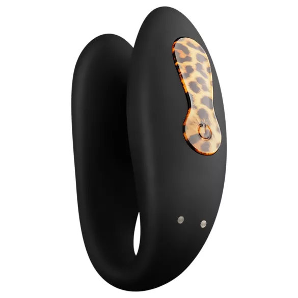 Panthra Zuna - akumulátorový, vodotesný párový vibrátor (leopardí čierna)