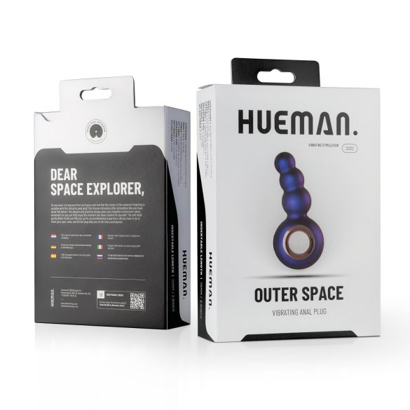 Hueman Outer Space - nabíjateľný anál vibrátor s perličkami (fialový)
