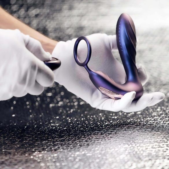 Hueman Black Hole - rádiový anál vibrátor s penisovým krúžkom (fialový)