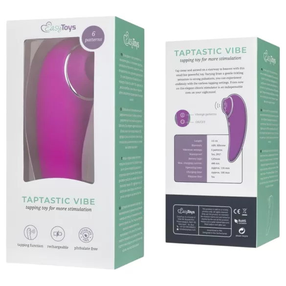 EasyToys Taptastic Vibe - akumulátorový, vodotesný klitorálny vibrátor (ružový)