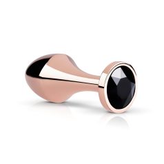 Rosy Gold Análny Plug s čiernym kameňom (rosegold)