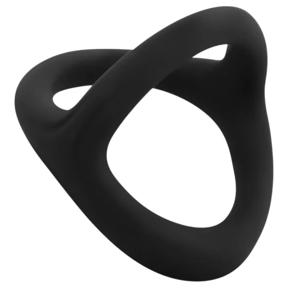 Easytoys Desire Ring - erekčný krúžok na penis a semenníky - flexibilný čierny
