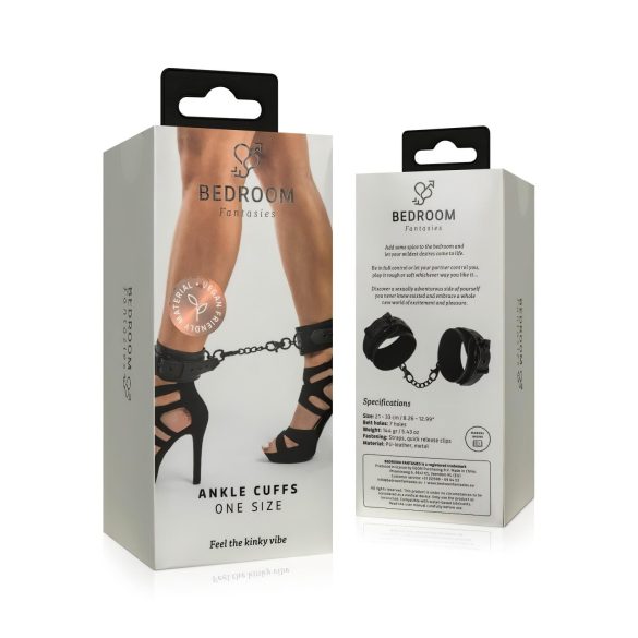 Bedroom Fantasies - putá na členky s reťazou - čierne