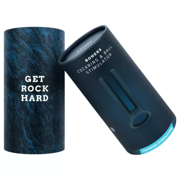 Boners - vibračný krúžok na penis a semenníky - nabíjateľný - modrý
