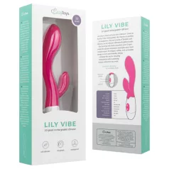   Easytoys - vibrátor s ramienkom na klitoris - dobíjací - ružový