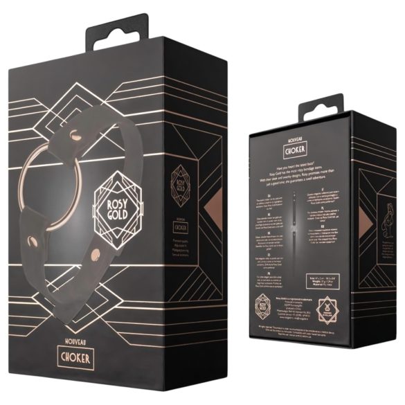 Rosy Gold - obojok na krk - čierna/ružové zlato