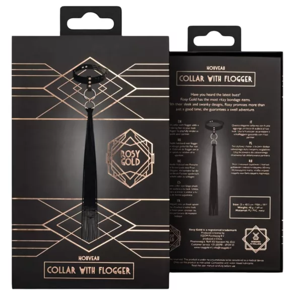 Rosy Gold - obojok a plácačka - čierna