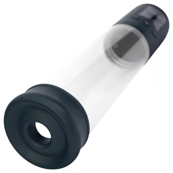 Boners - automatická LCD vákuová pumpa na penis - priehľadná/čierna