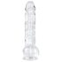 EasyToys - realistický dildo s semenníkmi - 13,5 cm - priehľadný