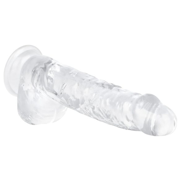 EasyToys - realistický dildo s semenníkmi - 13,5 cm - priehľadný
