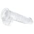 EasyToys - realistický dildo s semenníkmi - 13,5 cm - priehľadný