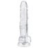 EasyToys - dildo s vajcami - 17 cm - priehľadný