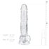 EasyToys - dildo s vajcami - 17 cm - priehľadný