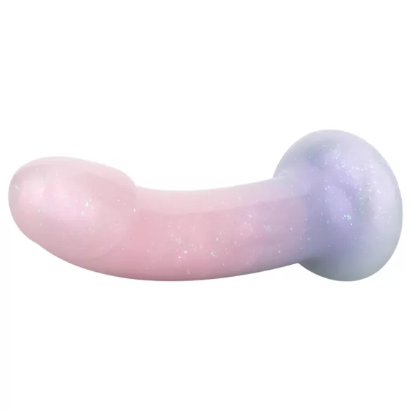 EasyToys Mermaid - silikónové dildo s trblietkami - 15 cm - ružové