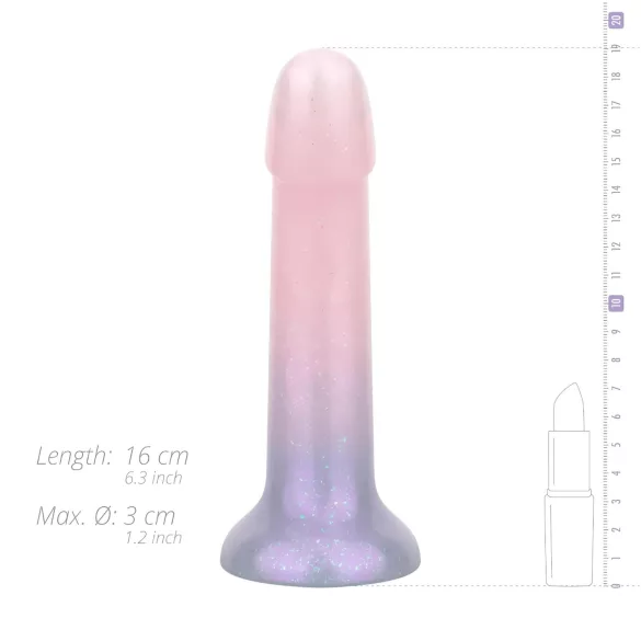 EasyToys Mermaid - silikónové dildo s trblietkami - 15 cm - ružové