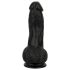 Easytoys - realistický dildó s vajcami - 12 cm - čierny