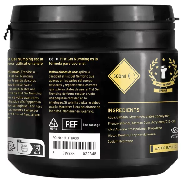 BUTTR - fisting gél s anestetikom - 500 ml